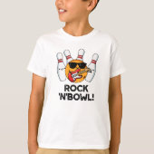 Rock and Bowl Grappige Bowling Pun T-shirt (Voorkant)