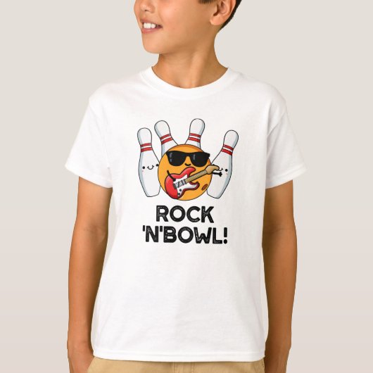 Rock and Bowl Grappige Bowling Pun T-shirt (Voorkant)