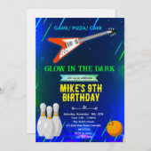 Rock and Bowling Birthday Invitation (Devant / Derrière)