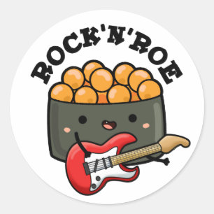 Rock and Roe Grappige Sushi Pun Ronde Sticker