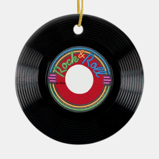 Rock and Roll 45 rpm Record Keramisch Ornament (Voorkant)