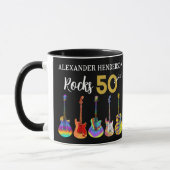 Rock and Roll 50e verjaardag gitaren Mok (Links)