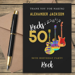 Rock and Roll 50ste Verjaardagsfeest Bedankt