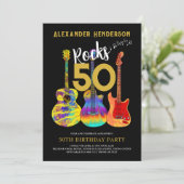Rock and Roll 50ste verjaardagsfeestje Kaart (Staand voorkant)