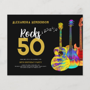 Rock and Roll 50ste Verjaardagspartij Budget Flyer