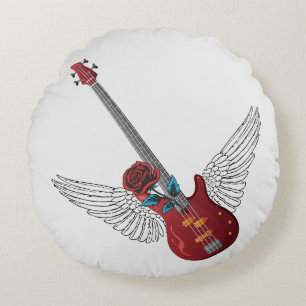 Rock and Roll Angel Bass Rond Kussen