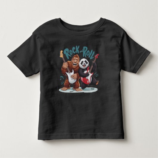 Rock and roll Big Foot en Panda Jam sessie Kinder Shirts (Voorkant)
