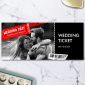 Rock and Roll Bruiloft Boarding Pass uitnodiging