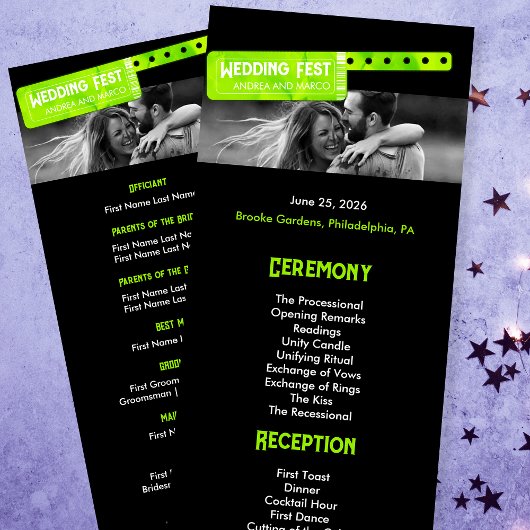 Rock and Roll Bruiloft Festival Bruiloft Programma