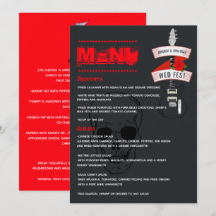 Rock and Roll Bruiloft Menu