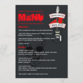 Rock and Roll Bruiloft Menu (Voorkant)