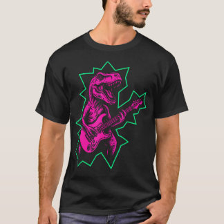 Rock And Roll Dinosaur Speelt Gitaar Punk Rock T-shirt