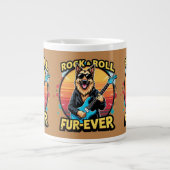 Rock and Roll Duitse Herder Retro Sunset Art Extra Grote Beker (Voorkant)