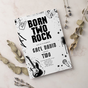 Rock and Roll-feest Born Two Rock 2e verjaardag Kaart