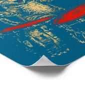 Rock And Roll Funny Cat Playing Drum For Men Women Poster (Hoek)