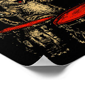 Rock And Roll Funny Cat Playing Drum For Men Women Poster (Hoek)