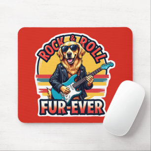 Rock and Roll Fur-Ever Golden Retriever Dog Muismat