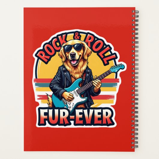 Rock and Roll Fur-Ever Golden Retriever Dog Planner (Achterkant)
