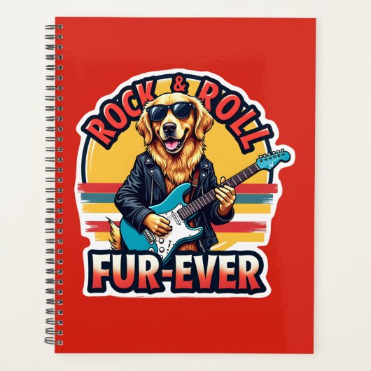 Rock and Roll Fur-Ever Golden Retriever Dog Planner (Voorkant)