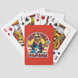 Rock and Roll Fur-Ever Golden Retriever Dog Pokerkaarten