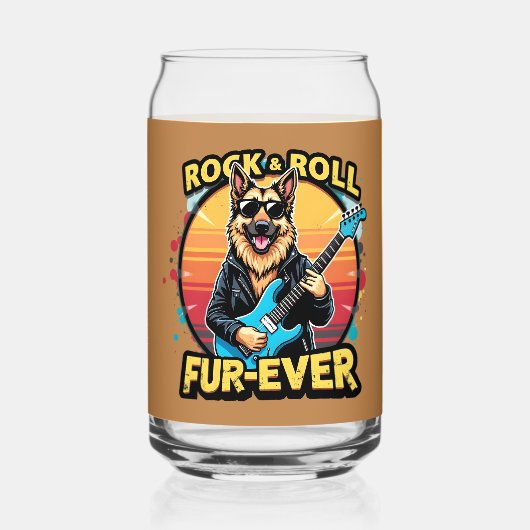 Rock and Roll German Shepherd'Art Retro Sunset (Verso)