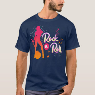 Rock and Roll Girl Women EGuitar Guitarist Rock mu T-shirt