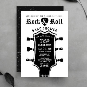 Rock and Roll Gitaar Baby Shower Uitnodiging