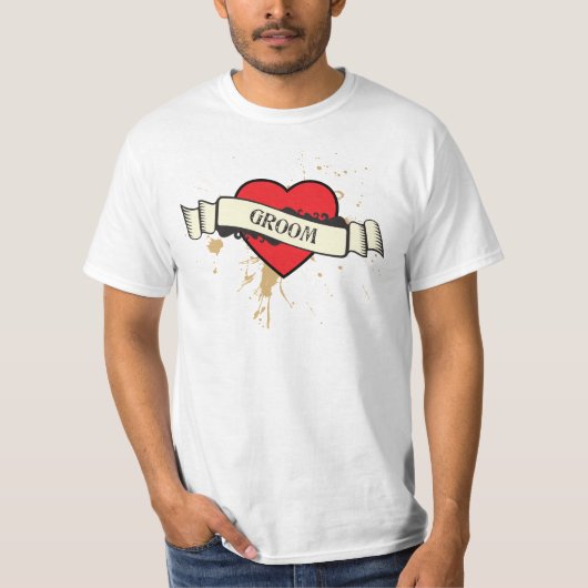 Rock and Roll Grungy Heart T-shirt (Voorkant)