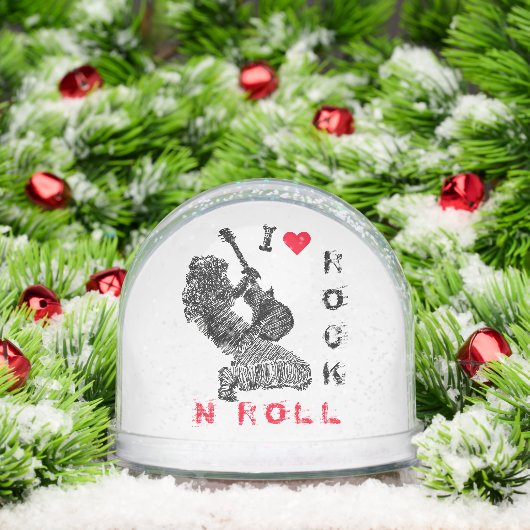 Rock and Roll Guitar Player Snow Globe (Noël)