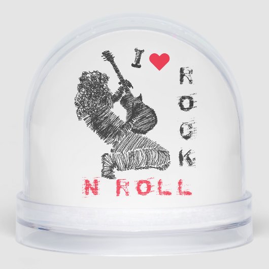 Rock and Roll Guitar Player Snow Globe Sneeuwbol (Voorkant)