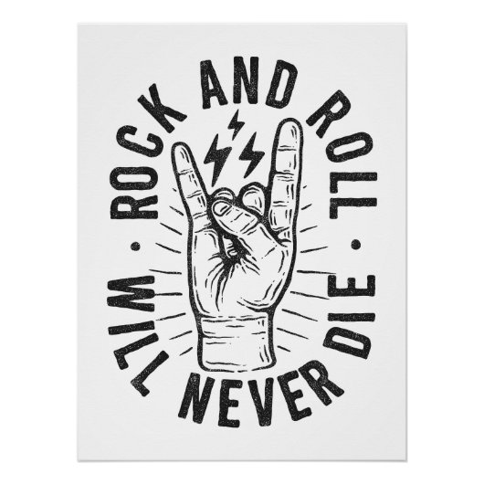 Rock and Roll Hand Perfect Poster (Voorkant)