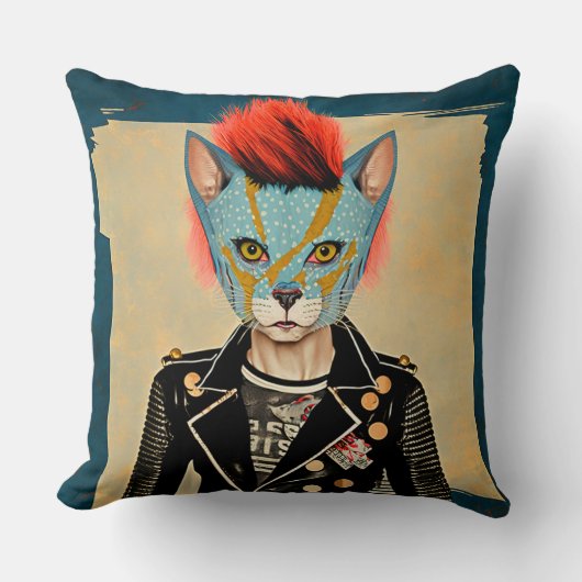 Rock and Roll Kitty Worpillow Kussen (Voorkant)