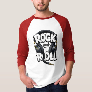 Rock and Roll Koptelefoon Muziek Liefhebber Design T-shirt