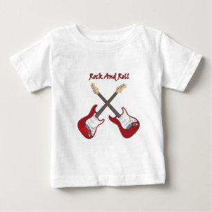 Rock and roll met twee witte rode elektrische gita