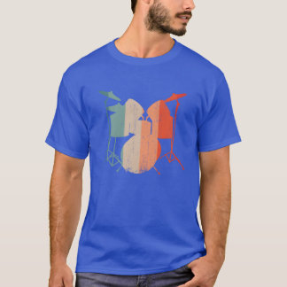 Rock and Roll Music Retro Drum Drummer or Band fri T-shirt
