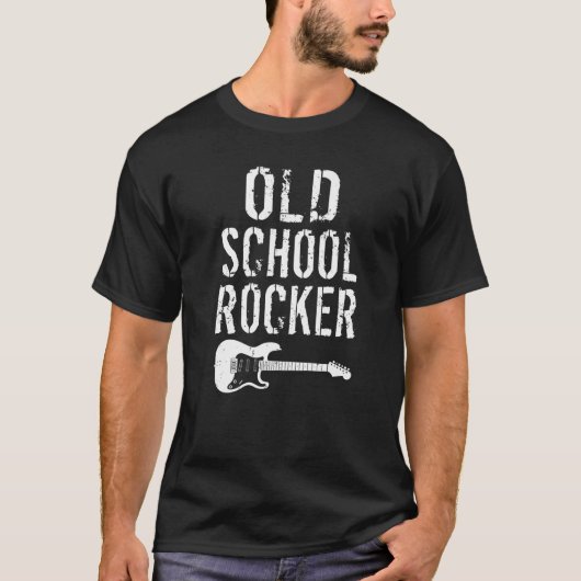 Rock and Roll Old School Rocker   T-shirt (Voorkant)