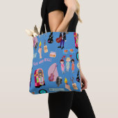 Rock and Roll Oldies Cartoon Schattige Fun Pattern Draagtas (Dichtbij)