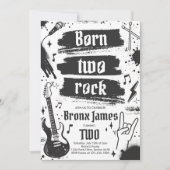 Rock and Roll Party Born Two Rock 2nd Birthday Kaart (Voorkant)
