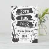 Rock and Roll Party Born Two Rock 2nd Birthday Kaart (Staand voorkant)