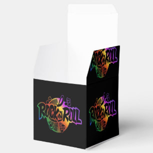 Rock and Roll Rainbow Music Pattern Cube Favor Box Bedankdoosjes