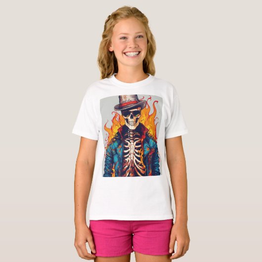 Rock and Roll Rebellion - Skull and Crossbones, Ve T-shirt (Voorkant volledig)