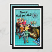 Rock and Roll Retro Jukebox Party Custom Kaart (Voorkant / Achterkant)