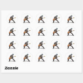 Rock and Roll Skelet Ronde Sticker (Vel)