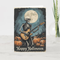 Rock and Roll Skeleton Halloween muziekliefhebbers