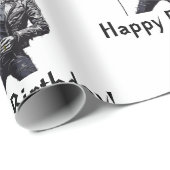 Rock and Roll Skeletons Verjaardagsfeest Cadeaupapier (Rol Hoek)
