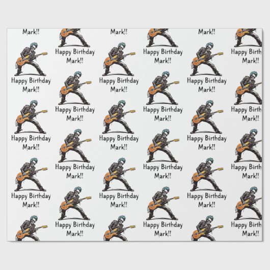 Rock and Roll Skeletons Verjaardagsfeest Cadeaupapier (Vlak)