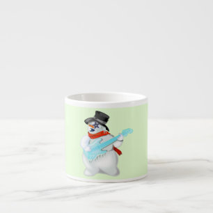 Rock and Roll Snowman Espresso Cup Kop