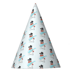 Rock and Roll Snowman Party Pet Feesthoedjes