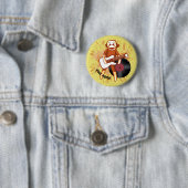 Rock and Roll Sock Monkey aangepaste naam Ronde Button 5,7 Cm (In situ)