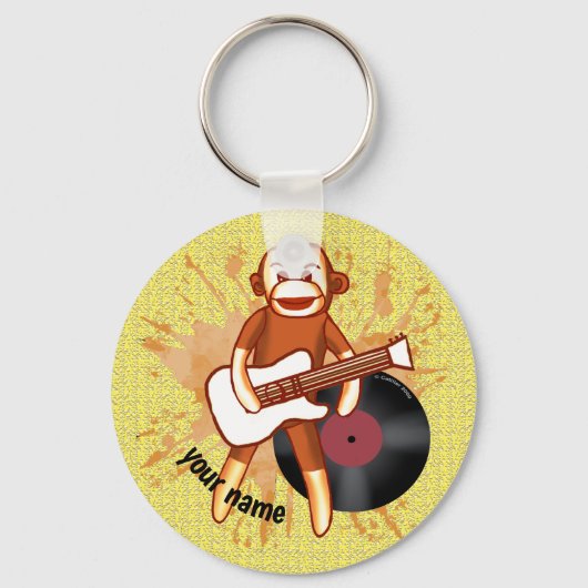 Rock and Roll Sock Monkey Sleutelhanger (Voorkant)